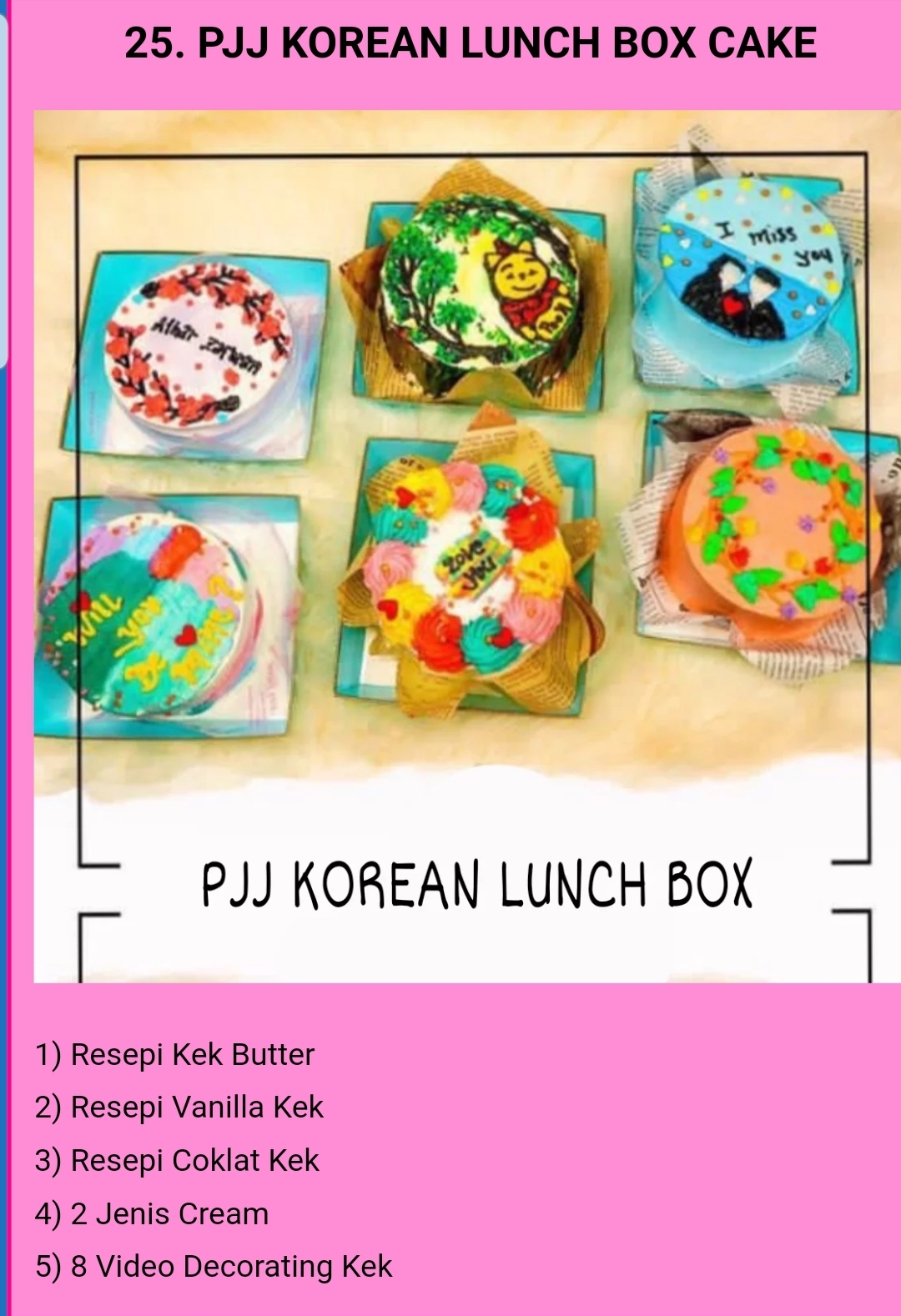 25. PJJ KOREAN LUNCH BOX CAKE